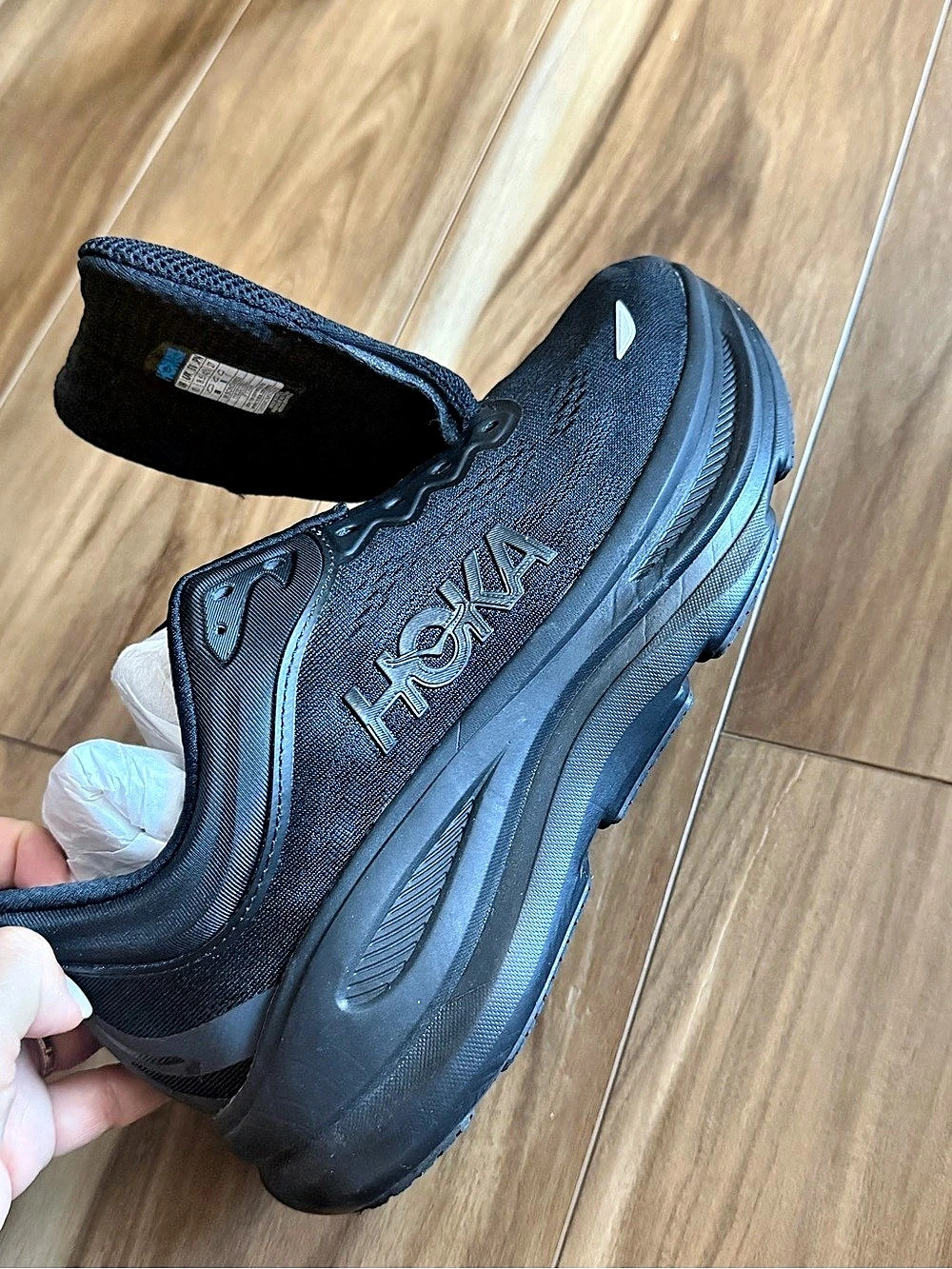 hoka bondi 9 mens size 9 x wide black black new